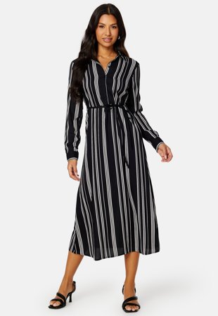 BUBBLEROOM Leona shirt dress Black / Offwhite Klær
