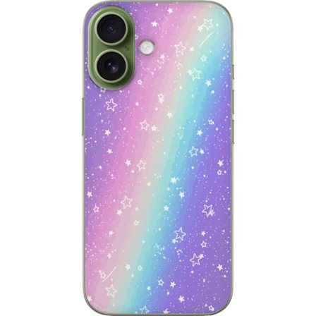 Yhteensopiva Puhelinkuori Apple iPhone 17 Sateenkaaren värisellä pastellitaustalla on valkoisia tähtiä ja kimaltelevia pisteitä pehmeässä siirtymässä
