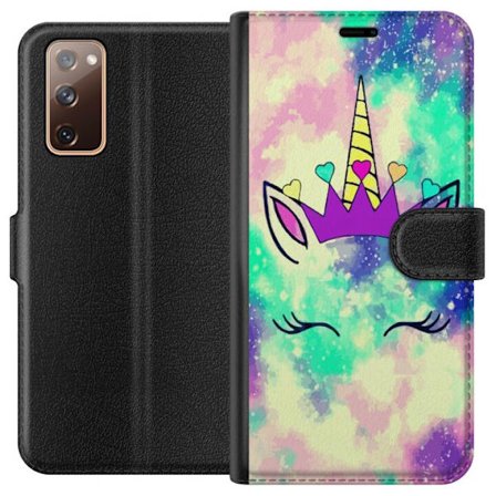 Kompatibel Tegnebogsetui til Samsung Samsung Galaxy S20 FE Magisk enhjørningdesign med pastelgalakse hjerter krone og blinkende farver, legende og po