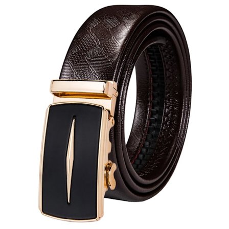 Højkvalitets afslappede brune ægte læder herrebælter guld sort automatiske spænder skralde kjole jeans bukser taljeremme formel