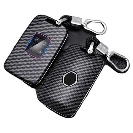 Nyckelring i kolfiber till bil, passar till Renault Koleos Kadjar Scenic Megane Sandero Espace Clio Captur Kangoo Laguna Talisman Twingo, svart