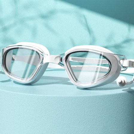 Svømmebriller HD Anti-dugg Vanntett Stor Ramme Svømmebriller Menn Og Kvinner Badehue Svømmebriller Drak Dykking Svømmeutstyr GS