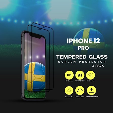 2-Pack Iphone 12 Pro - 9D Härdat Glass - Top Kvalitet - HD