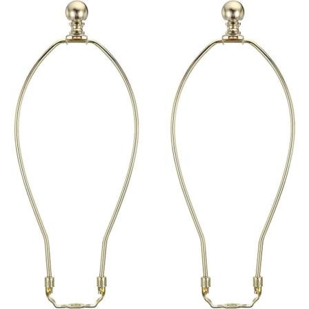11,5 tommers lampeharpe-sett med finial, 2 sett avtakbare lampeskjerm brakettholder, DIY belysningstilbehør for bordlamper gulvlamper, gullfarget