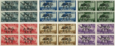 Italien/Trieste 1947 - MICHEL 18-23 - Postfrisk 4-blokke