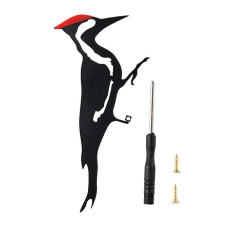 【PP】 Hackspett Metall Siluett Dekoration för Utomhusträdgård