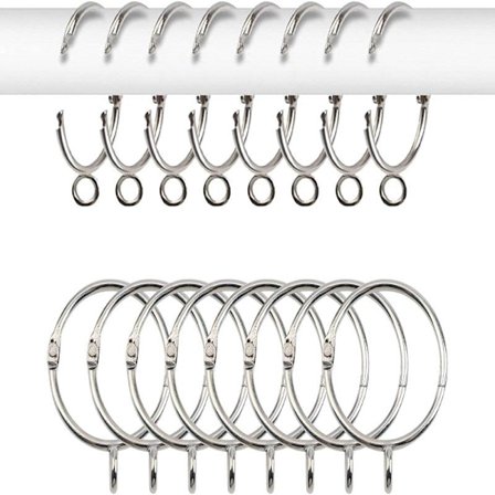 16-pakning 4 cm Innvendig Diameter Metall Åpne Gardinringer med Dekorative Vindusmaljer