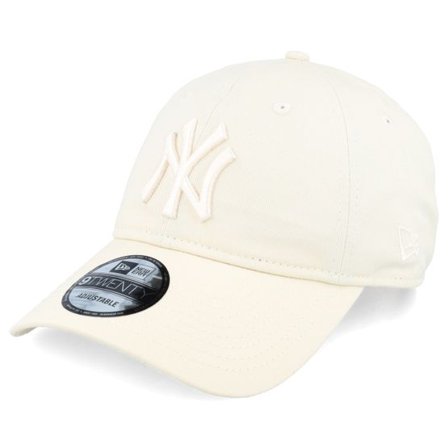 New Era - MLB Vit unconstructed Keps - New York Yankees League Essential 9TWENTY Off White Dad Cap @ Hatstore