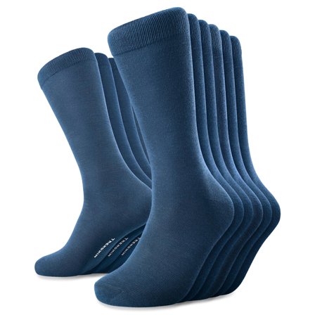 FreeFeel | 6-Pack Sky Blue Bamboo Crew Socks for Men