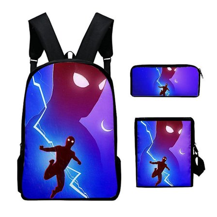 Spiderman Primary And Secondary School Theme School Bag 3-piece Set Computer Bag Messenger Bag Pencil Case