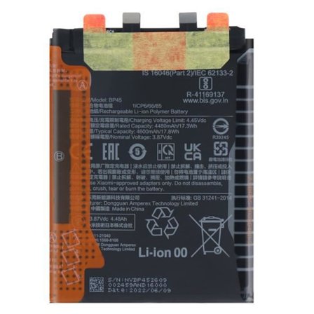 Internt batteri för Xiaomi 12 Pro 4600mAh Original BP45 Xiaomi Black - XIAOMI - 460200009A1G - Lithium Ion