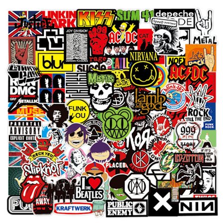 200 band-klistremerker, rock and roll-musikk-klistremerker, punk rock_xx