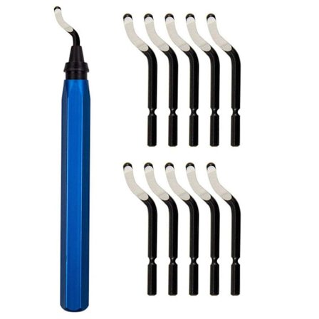 Viistetyökalu, viistetyökalu 10 BS1010 teräksestä valmistetulla vaihtokärjellä, 360° pyörivä viistetyökalu, alumiininen käsikäyttöinen työkalu, 3D-