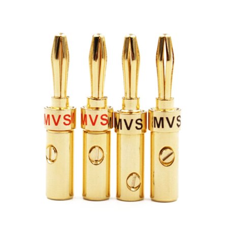 4st Banana Connector 4mm Högtalare Banan Plug 24K Koppar-Guldpläterad Banana-Jack