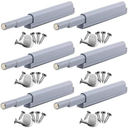 Magnetiske dørlåse med trykfunktion til skabe, butiksvinduer, tryk for at åbne/lukke døren med et enkelt tryk (6 stk.)
