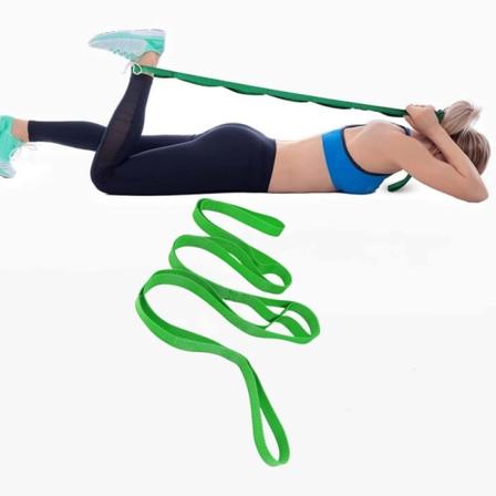 Yoga- og strekkestropp med treningsbok, fysioterapiutstyr, strekkbånd, rehabilitering, multi-loop-stropp, ikke-elastisk trening