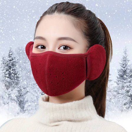 Cold Resistance Masks Women Winter Warm Plush Fleece Windproof Earmuffs Men's Cycling Breathable Windproof Balaclava Half Masks