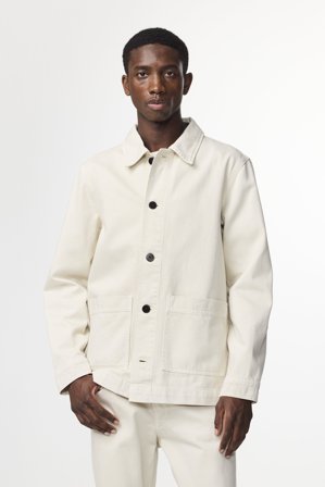 NN.07 Ollie Overshirt Herre Hvid Økologisk Bomuld