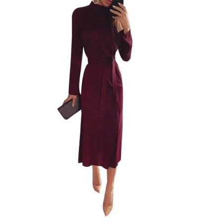 Långärmad Festklänning Dam Spring Cut Out Slit Sexig Svart Ba