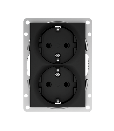 ELKO Plus Option Dobbel Stikkontakt Sort