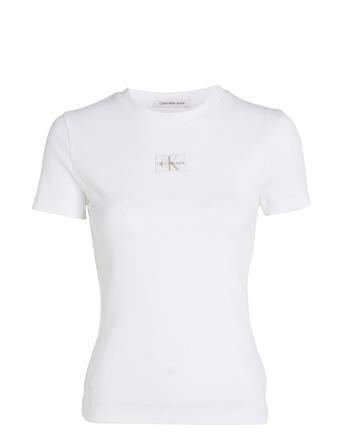 Woven Label Rib Baby Tee Calvin Klein Jeans White