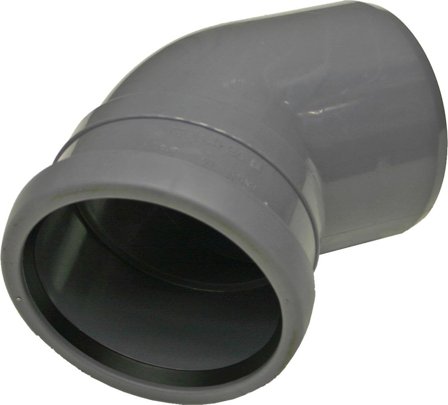 Pipelife 170334 Bøy med 1 muffe, 45° 75 mm, Innendørsavløp
