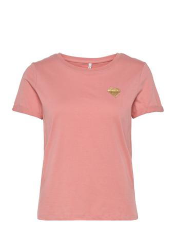 Onlkita S/S Logo Top T-shirt Top Lyserød ONLY