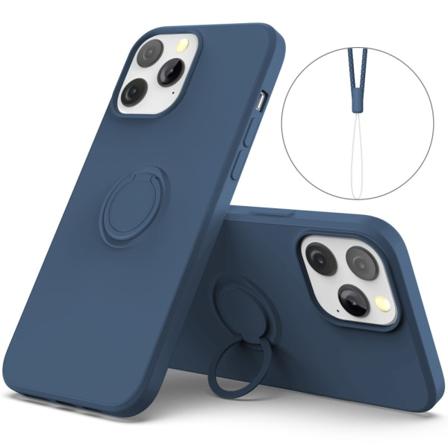 Iphone 13 Pro Max Skal Med Ringhållare Mörkblå