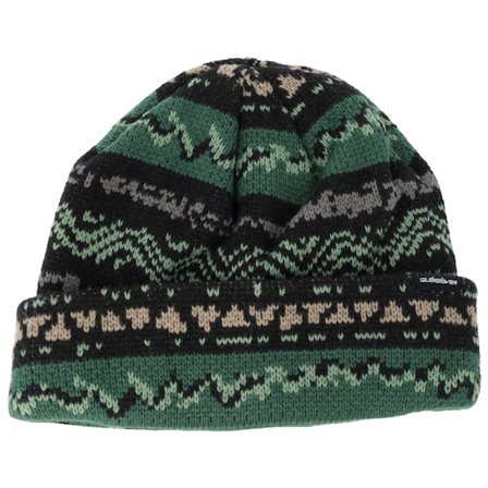 Quiksilver - Grønn cuff Lue - Archive Beanie True Black/Green Beanie Cuff @ Hatstore