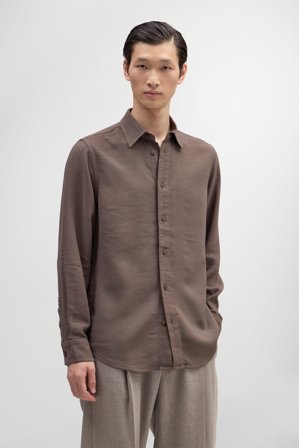 NN.07 Colby Skjorte Herre Brun LENZING ECOVERO Viscose