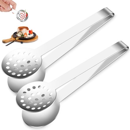 2 stk. teposeklemmer i rustfritt stål, 6 tommers kjøkkentenger med sklisikkert grep, kjøkkenredskaper for matlaging