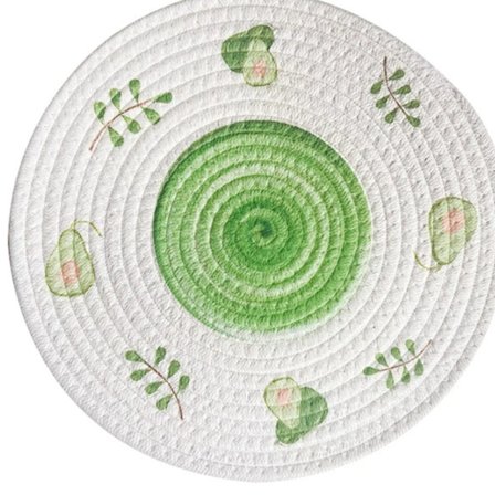 Ins Vind Isolerad Grytunderlägg, Vävd Bomullsrepsmatsedel, Kreativt Tryckt Koppunderlägg, Runt Hushållsskåls- och Tallriksunderlägg, 