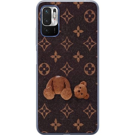 Kompatibelt Mobildeksel til Xiaomi Xiaomi Redmi Note 10 5G Grafiskt monogram mønster med en stilisert teddybjørn i en kunstnerisk stil