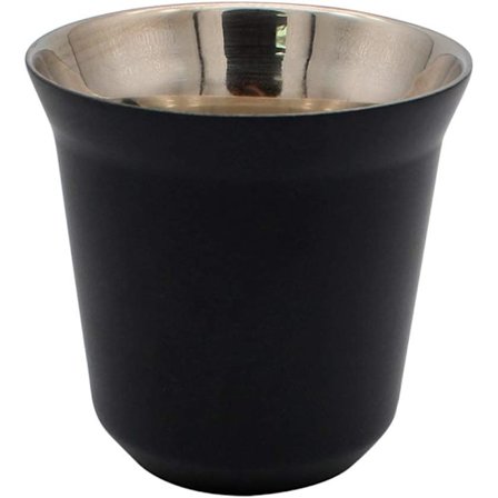 Sort-Kaffe Krus Espresso Kopper Rustfrit Stål Dobbelt Væg Therm