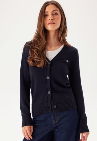 GANT Classic Cotton Cardigan Evening Blue Vaatteet