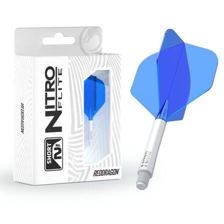 Nitro Flite - Integrated Flight and Shaft White & Blue | Winmau.com Short