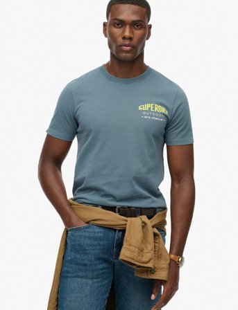 Superdry Mountain Relaxed Tee - Blue - L