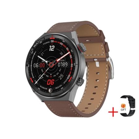 Ny Smart Watch Herr GPS Track Lokal musikspelare 454*454 AMOLED-skärm Bluetooth Call Sports Man Smartwatch För Huawei black brown leather
