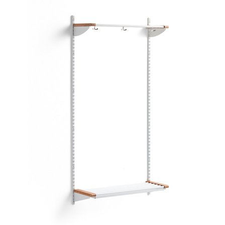 Wandgarderobenschrank JEPPE mit Hutablage, Grundelement, 1790x900x310 mm, weiß/Eiche