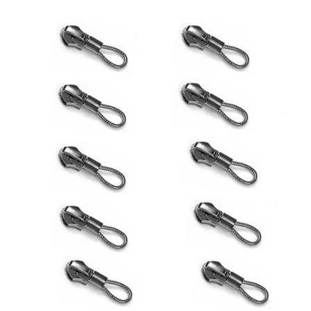 10 kpl Universal No. 5 nailonvetoketjun vetimet - gunmetal seos itse lukittuva liukusäädin korjaussarja vaatteille ja laukuille