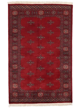 Handknuten Pakistan Bokhara 2Ply 124X193 Ullmatta Mörkröd/Svart Liten