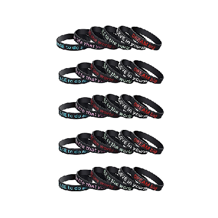 30-pack Motiverande Armband Set Motiverande Silikonarmband