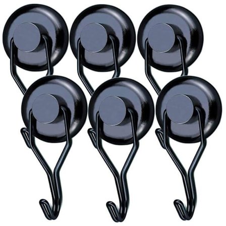 Stark Magnetisk Krok 45 kg 32D Magnetisk Krok för Kylskåp Svart Neodym Svivel Magnet Krokar CLOCK Krokar