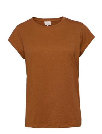 Leti T-Shirt T-shirts & Tops Short-sleeved Brun Minus