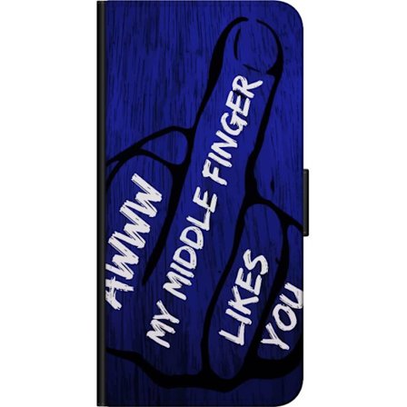 Kompatibelt Lommeboketui til Samsung Galaxy Note10 Lite Mørk typografisk illustrasjon med hjerteform og budskap om vennskap mot dyp blå tretekstur