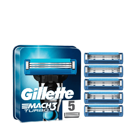 Gillette Mach3 Turbo, 5st Rakning Herr ONESIZE