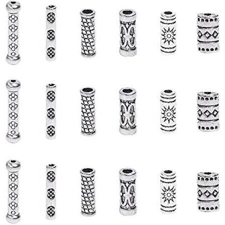 120 stk. Vintage Legering Rør Spacer Perler Tibetansk Stil Metall Kolonne Løse Perler DIY Håndverk Kobling