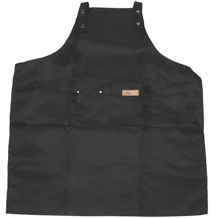 Justerbart forkle med lommer for menn og kvinner Grillforkle for kjøkkenrestaurant, 68X75Cm Svart