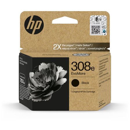 HP 308e EvoMore svart originalbläckpatron, 196786390555
