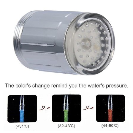 Vannkran Glow Dusj LED Kran Lys 3 Farger RGB